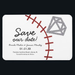 Ímã Baseball Homerun Diamond Gem Salve A Data<br><div class="desc">Salvar o Tema do Baseball de Data</div>