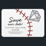 Ímã Baseball Homerun Diamond Gem Salve A Data<br><div class="desc">Salvar o Tema do Baseball de Data</div>