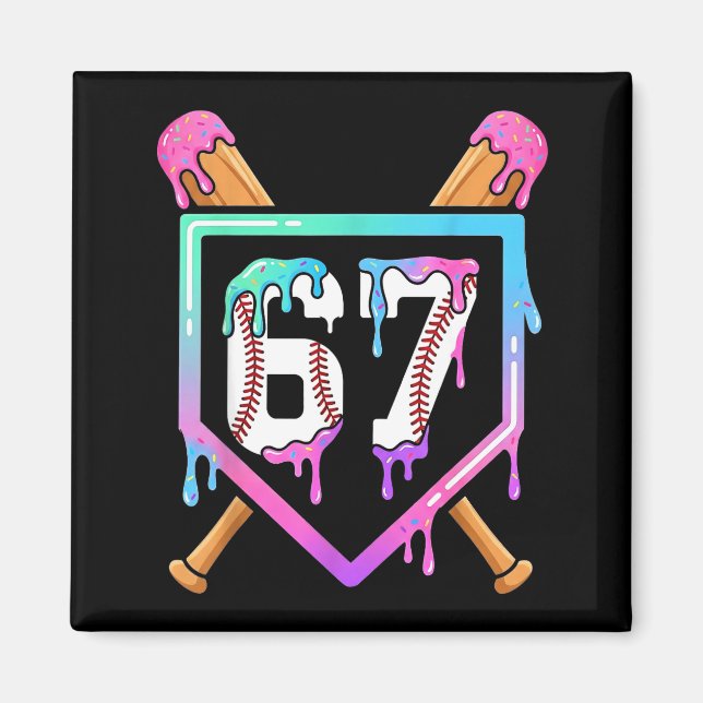 Imã Baseball Ice Cream Drip 67 Player Dabbing Six Seve (Frente)