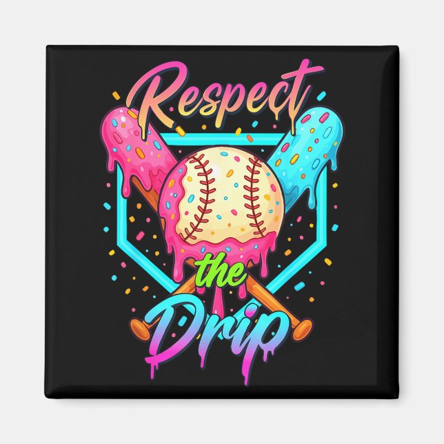 Imã Baseball Ice Cream Drip Number 67 Player 67 Respec (Frente)