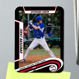 Ímã Baseball Lembranças Vivo Vermelho Preto Personaliz