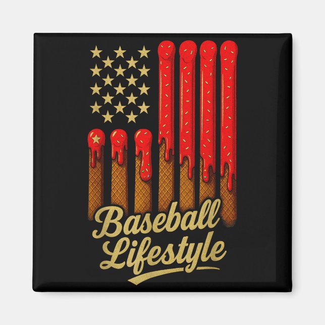 Imã Baseball Lifestyle 101 Apparel Youth Baseball Drip (Frente)