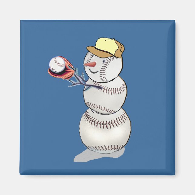 Imã Baseball Snowman (Frente)