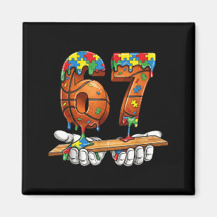 Imã Basebol 67 Puzzle Drip Seis Sete Meme Meninos Auti