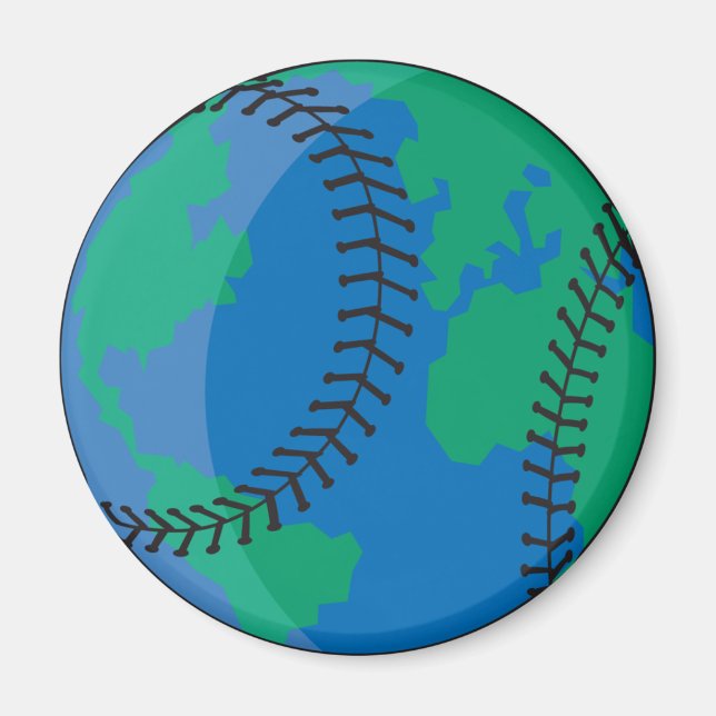 Imã basebol mundial globo terrestre (Frente)