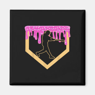 Imã Basebol Sorvete de Placa Inicial de Beisebol