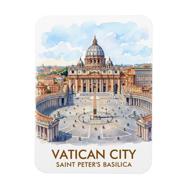 Ímã Basílica de São Pedro personalizada Cidade do Vati (Vertical)
