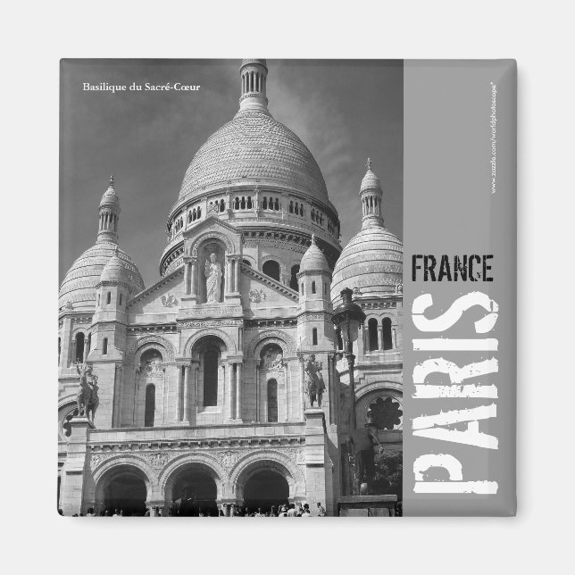 Imã Basilique du Sacré-Coeur Paris Square Magnet (Frente)