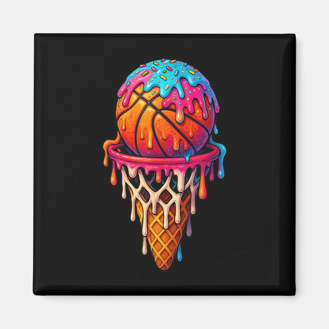 Imã Basketball Ice Cream Drip For Boys Girls Youth Bas (Frente)