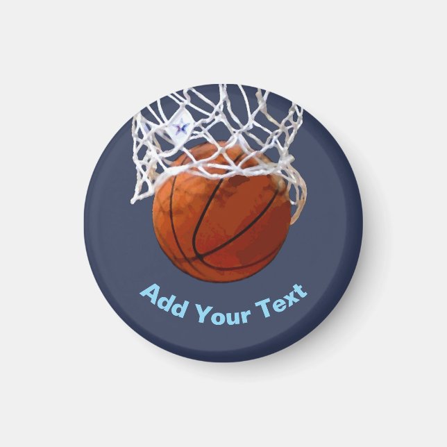 Imã Basketball Your Name Text Message Slogan Custom (Frente)