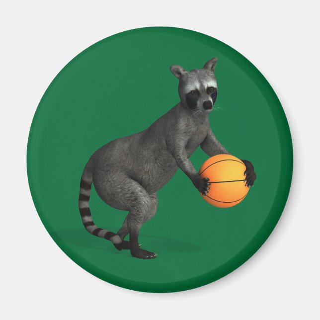 Imã Basketballer Raccoon (Frente)