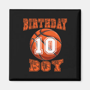 Imã Basquete - Birthday Boy 10 Year 10th Birthda