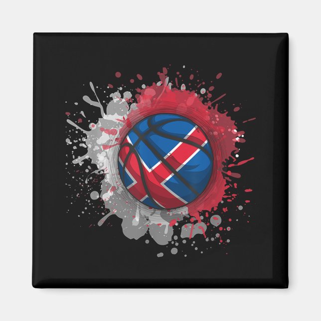 Imã Basquete com Bandeira da Islândia (Frente)