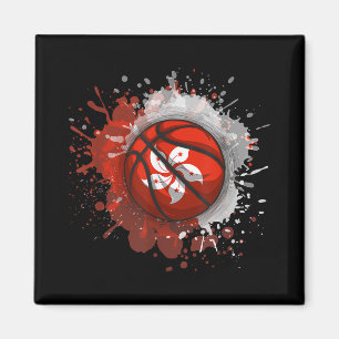 Imã Basquete com Bandeira de Hong Kong