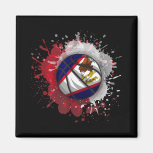 Imã Basquete com Bandeira de Samoa Americana