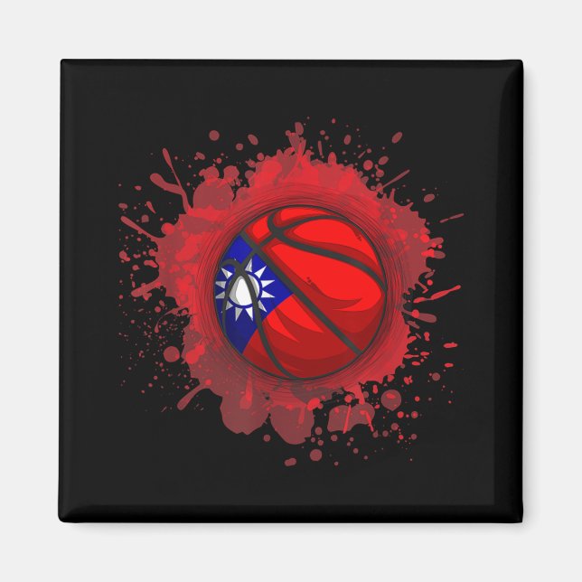 Imã Basquete com Bandeira de Taiwan (Frente)
