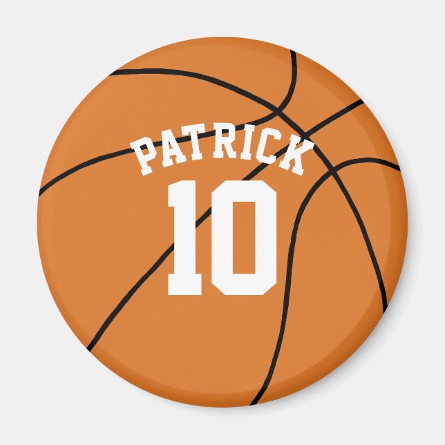 Imã Basquete com Nome e Número de Equipe (Frente)