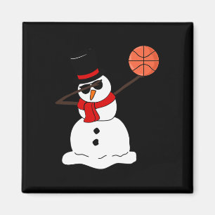 Imã Basquete Dabbing Snowman Light Christmas Basketb
