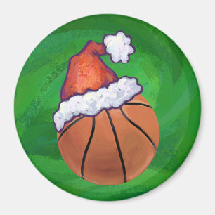 Imã Basquete de Papai Noel em Verde