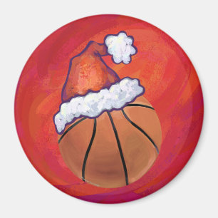 Imã Basquete em Santa Hat