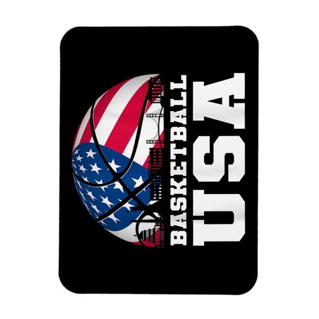 Ímã Basquete EUA dá apoio à Equipe Tshirt USA Flag Dr. (Vertical)
