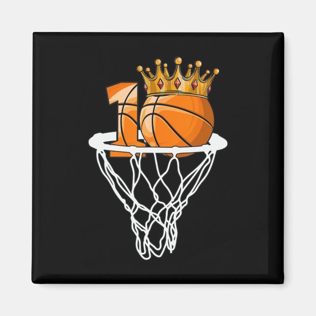 Imã Basquete Feliz 10º Aniversário Bola 10 Anos (Frente)