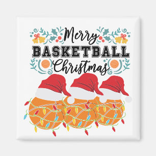 Imã Basquete Feliz Natal para Jogar Bola