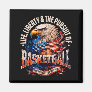 Imã Basquete Orgulhosamente Retro Águia Bandeira Ameri