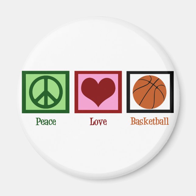 Imã Basquete Peace Love (Frente)