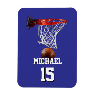 Ímã Basquetebol Adicione seu Nome e Número Pop Art