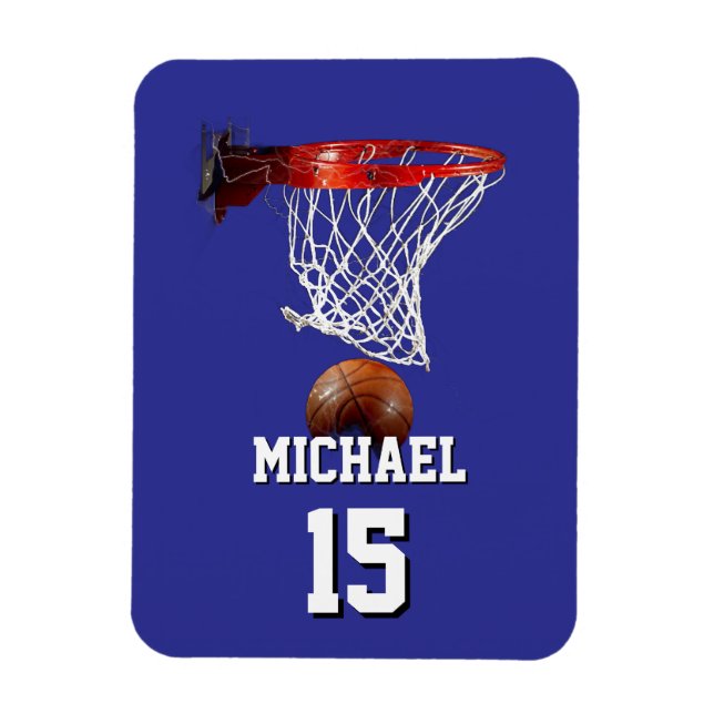 Ímã Basquetebol Adicione seu Nome e Número Pop Art (Vertical)