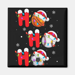 Imã Basquetebol Beisebol Futebol Natal Ho Ho Ho Papai