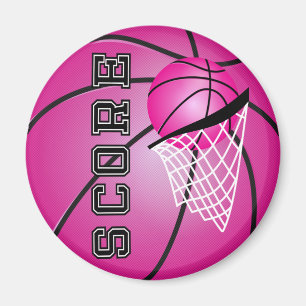 Imã Basquetebol cor-de-rosa