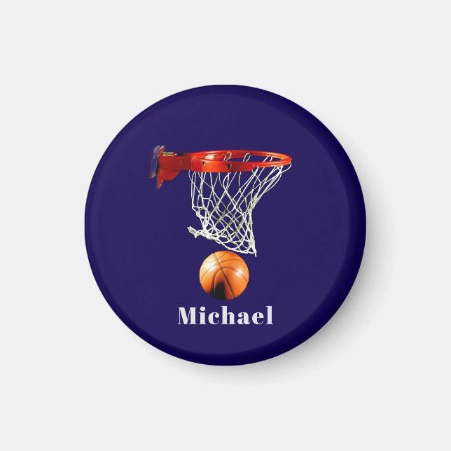 Imã Basquetebol Substitua pelo Seu Nome (Frente)