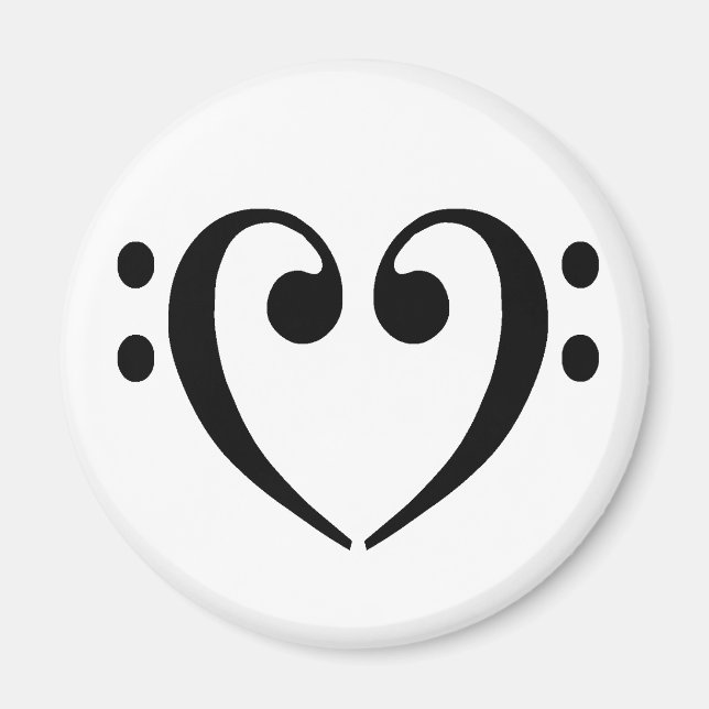 Imã Bass Clef Heart (Frente)