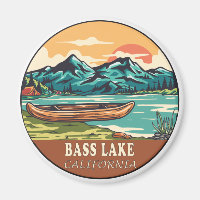 Bass Lake California Barco Pesca Emblem T-Shir