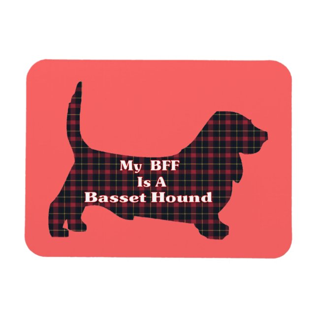 Ímã Basset Hound BFF (Horizontal)