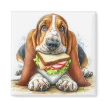 Basset Hound com ímã de Sanduíche