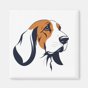 Imã Basset Hound Vetor Art Animal Modern Urban City