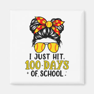 Imã Basta Atingir Feliz 100 Dias De Softball Escolar M