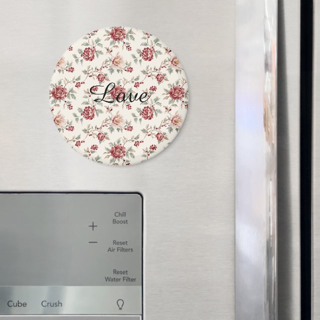 Imã Bastante Chic Vermelho Creme Floral   (In Situ (Fridge))