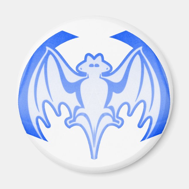 Imã Bat Blue Inv The MUSEUM Zazzle Gifts (Frente)