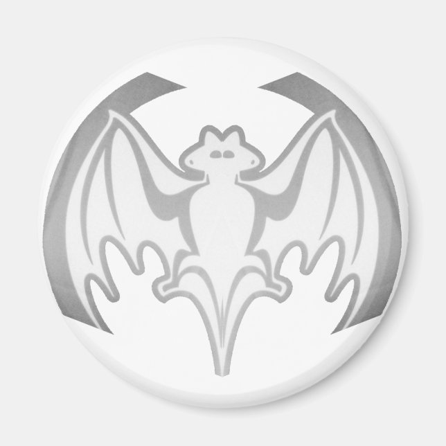 Imã Bat Cinza Inv The MUSEUM Zazzle Gifts (Frente)
