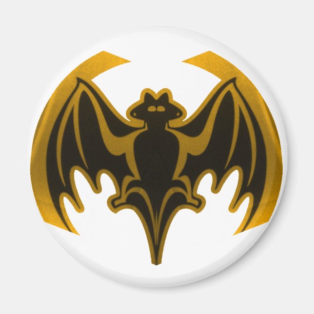 Imã Bat Dourado O MUSEUM Zazzle Dons (Frente)