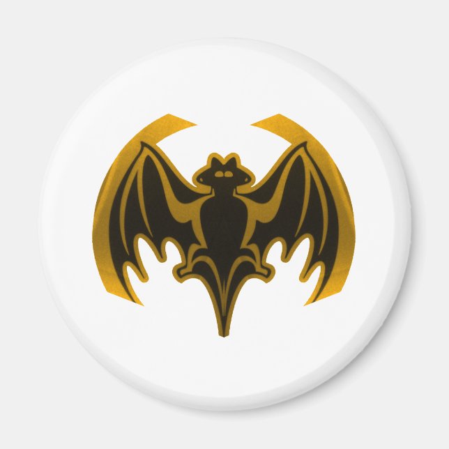 Imã Bat Dourado O MUSEUM Zazzle Dons (Frente)