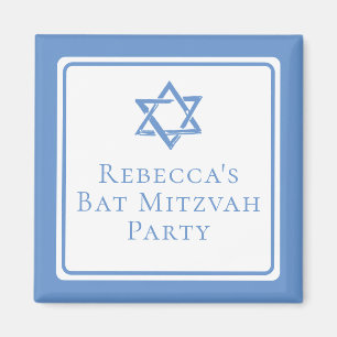 Imã Bat Mitzvah Party Light Blue Star de David