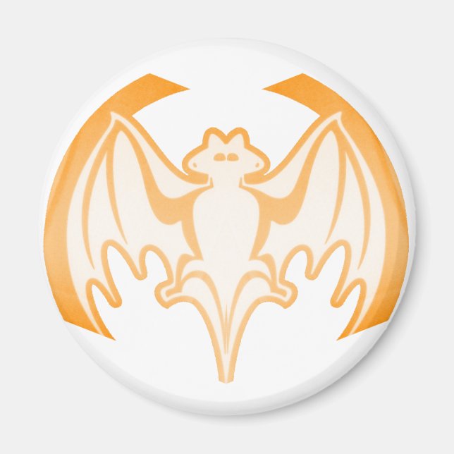 Imã Bat Orange Inv The MUSEUM Zazzle Gifts (Frente)