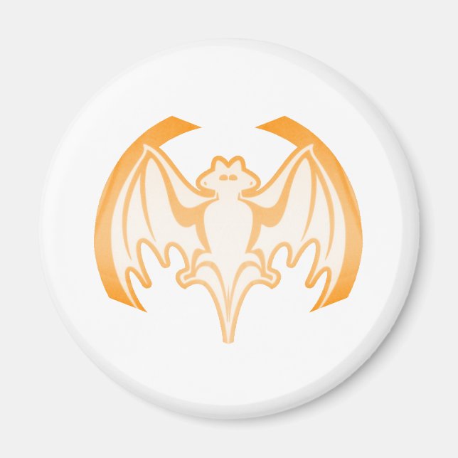 Imã Bat Orange Inv The MUSEUM Zazzle Gifts (Frente)