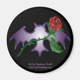 Imã Bat roxo com Rosa