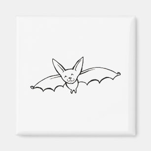 Imã Bat Voador - arte de desenho de tinta original div